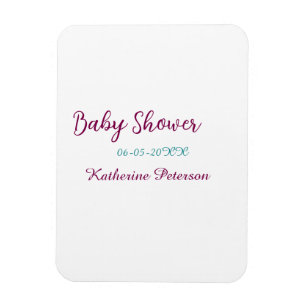 Blue yellow baby shower name date animal ear cute magnet