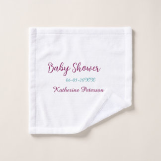 Blue yellow baby shower name date animal ear cute  wash cloth