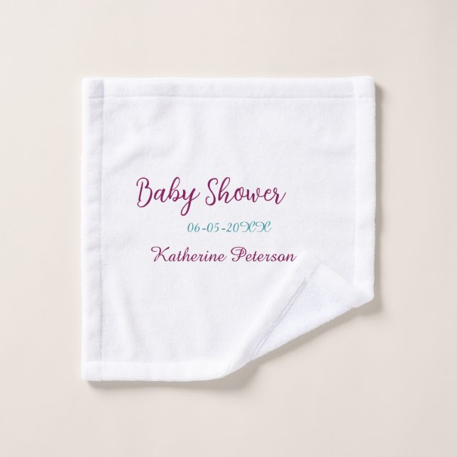 Blue yellow baby shower name date animal ear cute  wash cloth (Wash Cloth)