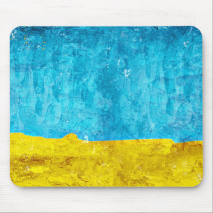 Blue Yellow Background Mouse Pad