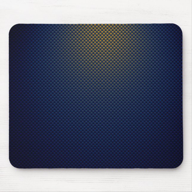 Blue yellow black carbon fiber patterned mouse pad (Front)