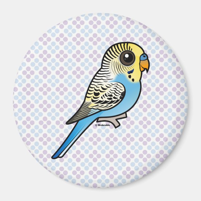 Blue & Yellow Budgie Magnet (Front)