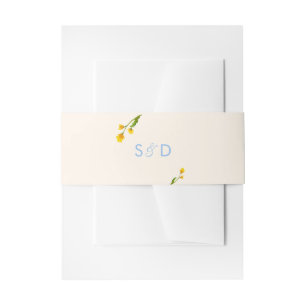 Blue & Yellow buttercup editable wedding Invitation Belly Band
