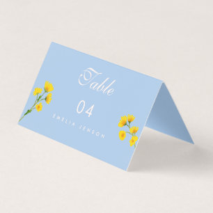Blue & Yellow buttercup Wedding table numbers