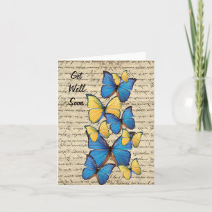 Blue & yellow butterrflies card