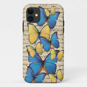 Blue & yellow butterrflies Case-Mate iPhone case