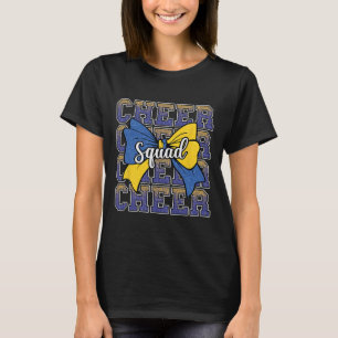 Blue Yellow Cheer Squad Funny Cheerleader Cheerlea T-Shirt