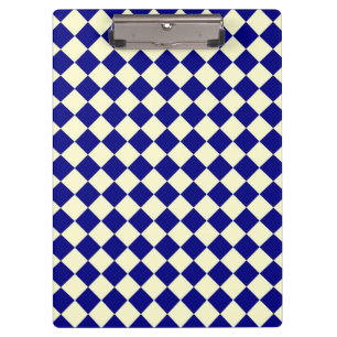 Blue Yellow Chequered Diamond Pattern Clipboard