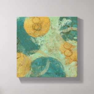 Blue & Yellow Circles Canvas Print