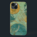 Blue & Yellow Circles iPhone 13 Case<br><div class="desc">Blue and yellow circles populate this amazing work by Megan Meagher. A key lime green serves as the background for the colourful circles. Get a copy of this great print today!</div>