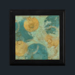 Blue & Yellow Circles Gift Box<br><div class="desc">Blue and yellow circles populate this amazing work by Megan Meagher. A key lime green serves as the background for the colourful circles. Get a copy of this great print today!</div>