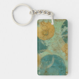 Blue & Yellow Circles Key Ring