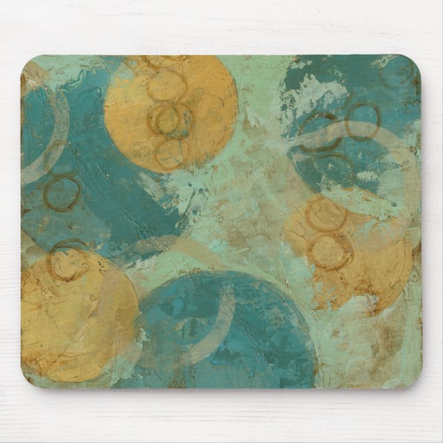 Blue & Yellow Circles Mouse Pad (Front)