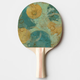 Blue & Yellow Circles Ping Pong Paddle