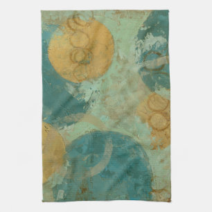 Blue & Yellow Circles Tea Towel