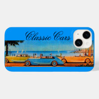 BLUE YELLOW CLASSIC / VINTAGE CARS IN SUMMER