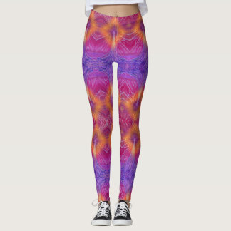 Blue-Yellow Diamond Tree Leggings