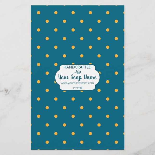 Blue & Yellow Dot Soap Wrap Paper (Front)