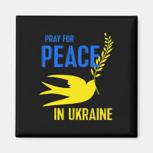 Blue Yellow Dove Pray For Peace Ukraine Ukrainian  Magnet