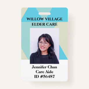 Blue Yellow Employee Staff Photo ID With Name ID Badge