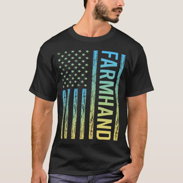 Blue Yellow Farmhand T-Shirt (Front)