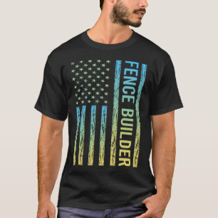 Blue Yellow Fence Builder T-Shirt