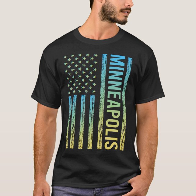 Blue Yellow Flag - Minneapolis T-Shirt (Front)