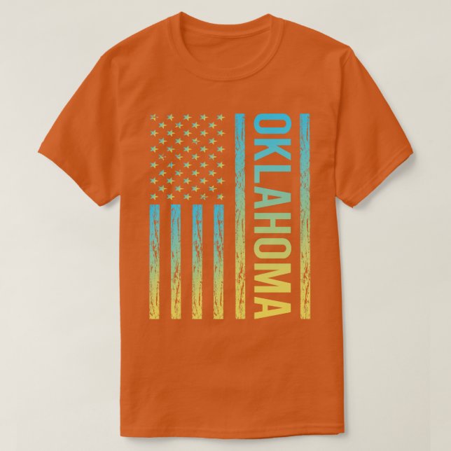 Blue Yellow Flag Oklahoma T-Shirt (Design Front)