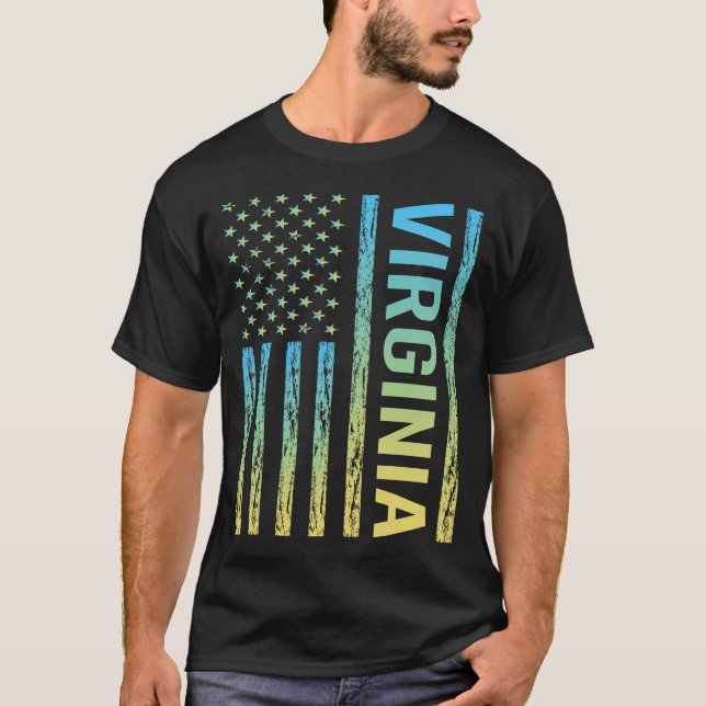 Blue Yellow Flag - Virginia T-Shirt (Front)