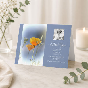 Blue Yellow Floral Sympathy Thank You Card