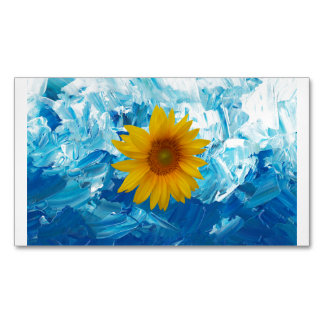 Blue & yellow flower  magnetic business card