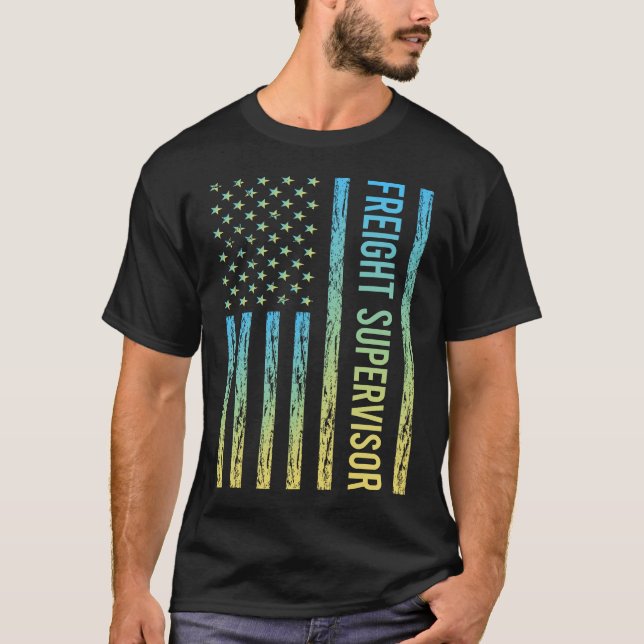 Blue Yellow Freight Supervisor T-Shirt (Front)