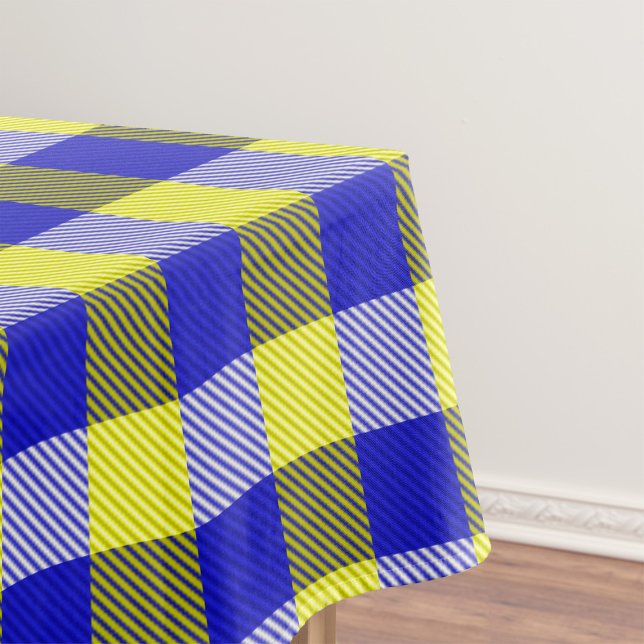 Blue Yellow Gingham Check Design  Tablecloth (Creator Uploaded)