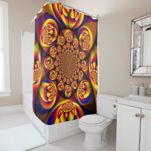 Blue, Yellow, Gold Mini Spheres Shower Curtain