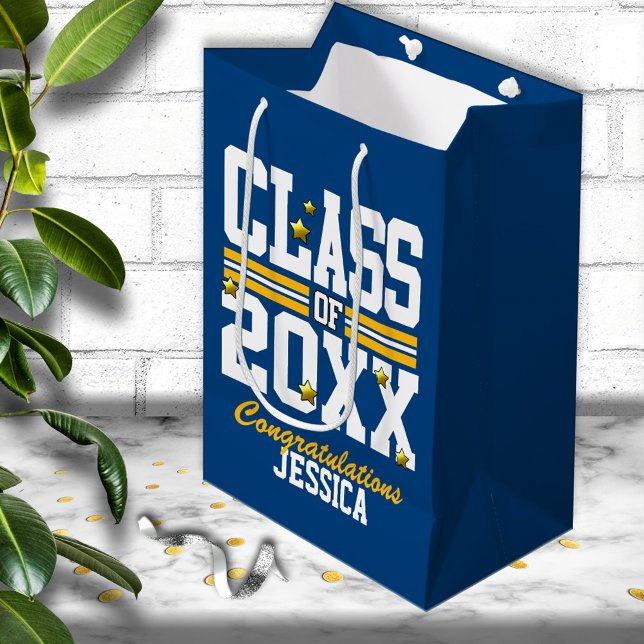 Blue|Yellow Graduating Class Year Medium Gift Bag (Creator Uploaded)