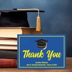 Blue Yellow Graduation Personalised 2026 Graduate Thank You Card