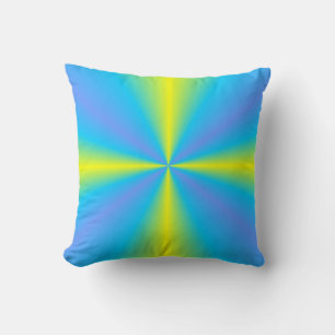 blue yellow green rainbow cushion