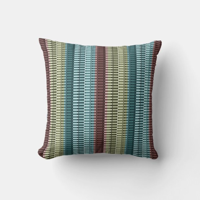Blue Yellow Green Red Stylish Modern Chic Pattern Cushion (Front)