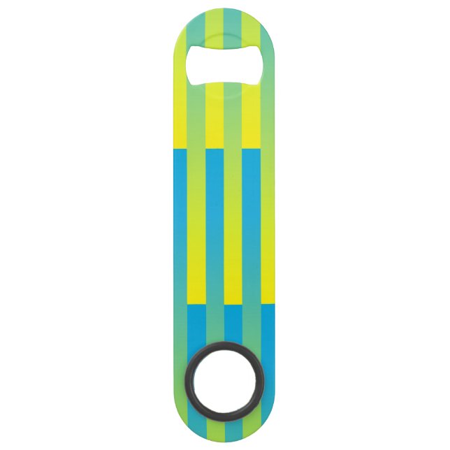 Blue Yellow Green Striped Pattern (Front)