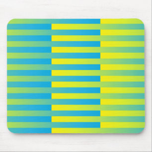 Blue Yellow Green Striped Pattern Mouse Pad