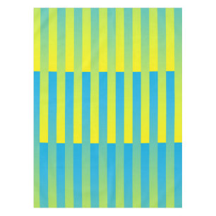 Blue Yellow Green Striped Pattern Tablecloth