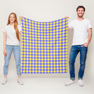 Blue Yellow Grey Fleece Blanket