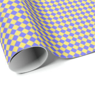 Blue Yellow Grey Wrapping Paper