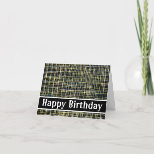 Blue Yellow Grid Abstract Card