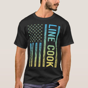 Blue Yellow Line Cook T-Shirt