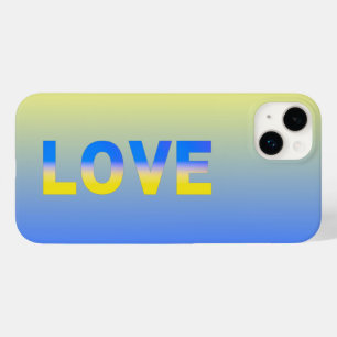 Blue Yellow LOVE typography Ukraine Inspired Peace Case-Mate iPhone 14 Plus Case