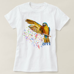 Blue & Yellow Macaw Throws Confetti T-Shirt