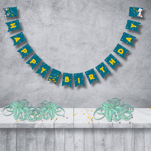 Blue & Yellow Magical Happy Birthday  Bunting