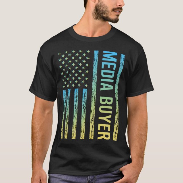 Blue Yellow Media Buyer T-Shirt (Front)