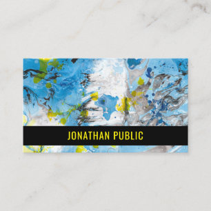 Blue Yellow Modern Abstract Art Elegant Template Business Card